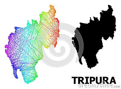 Linear Map of Tripura State with Spectral Gradient Vector Illustration
