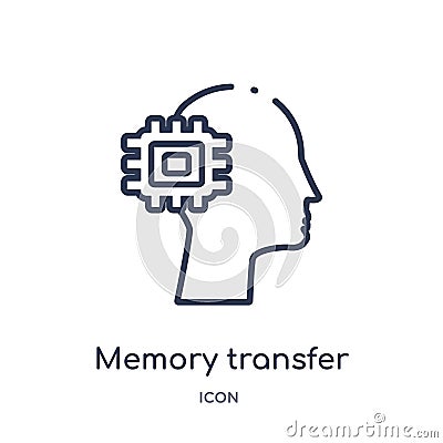 Linear memory transfer icon from Artificial intellegence and future technology outline collection. Thin line memory transfer Vector Illustration