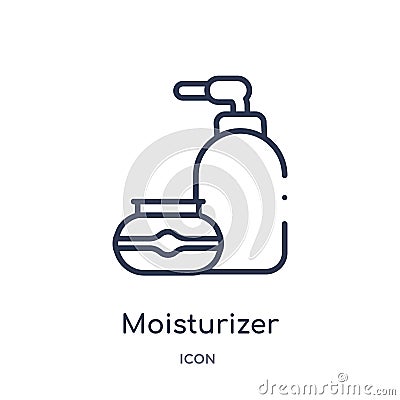 Linear moisturizer icon from Beauty outline collection. Thin line moisturizer vector isolated on white background. moisturizer Vector Illustration