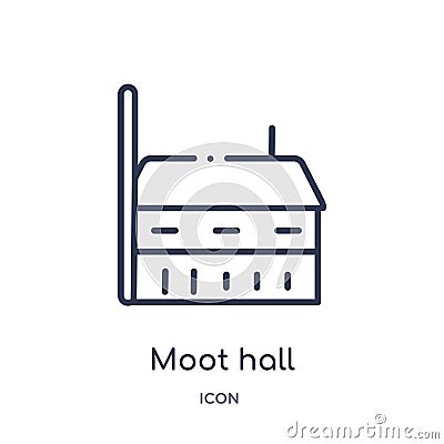 Linear moot hall icon from Buildings outline collection. Thin line moot hall vector isolated on white background. moot hall trendy Vector Illustration