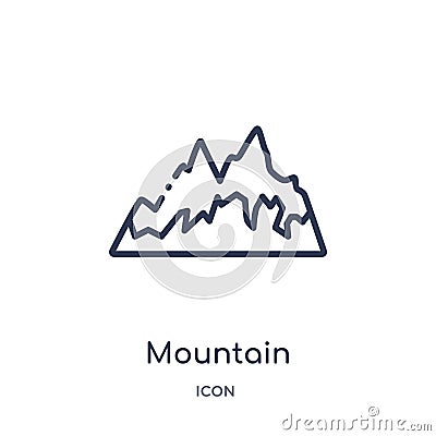 Linear mountain icon from Camping outline collection. Thin line mountain vector isolated on white background. mountain trendy Vector Illustration