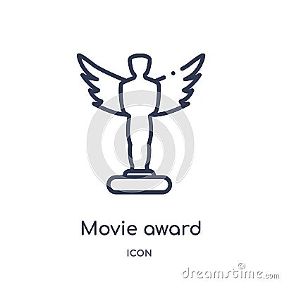 Linear movie award icon from Cinema outline collection. Thin line movie award vector isolated on white background. movie award Vector Illustration