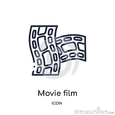 Linear movie film icon from Cinema outline collection. Thin line movie film vector isolated on white background. movie film trendy Vector Illustration