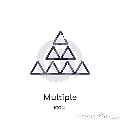 Linear multiple triangles triangle icon from Geometry outline collection. Thin line multiple triangles triangle icon isolated on Vector Illustration