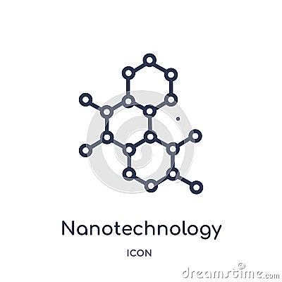 Linear nanotechnology icon from Future technology outline collection. Thin line nanotechnology icon isolated on white background. Vector Illustration