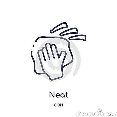 Linear neat icon from Cleaning outline collection. Thin line neat vector isolated on white background. neat trendy illustration Vector Illustration