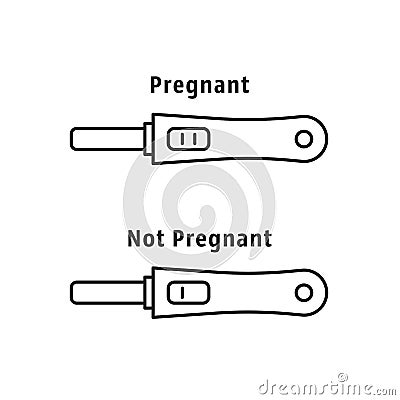 linear negative or positive pregnancy tests Vector Illustration