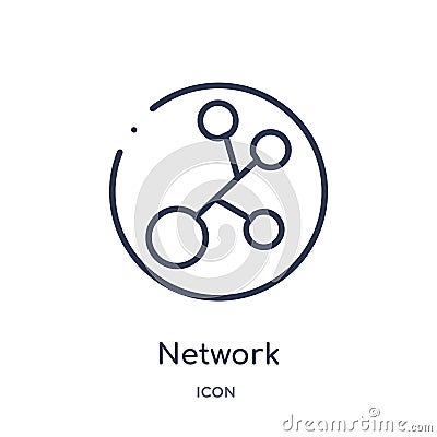 Linear network icon from Artifical intelligence outline collection. Thin line network vector isolated on white background. network Vector Illustration
