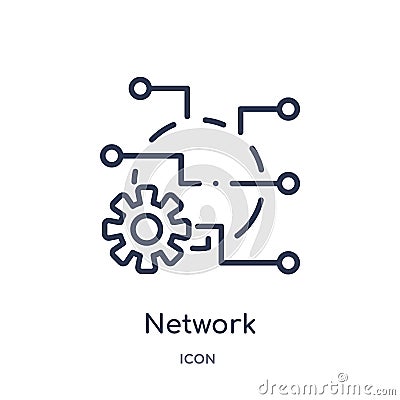 Linear network optimization icon from Internet security and networking outline collection. Thin line network optimization icon Vector Illustration