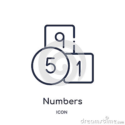 Linear numbers icon from Education outline collection. Thin line numbers vector isolated on white background. numbers trendy Vector Illustration