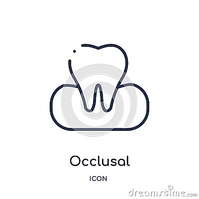 Linear occlusal icon from Dentist outline collection. Thin line occlusal icon isolated on white background. occlusal trendy Vector Illustration