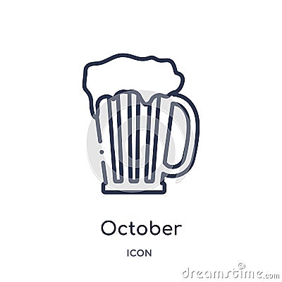 Linear october icon from Alcohol outline collection. Thin line october vector isolated on white background. october trendy Vector Illustration