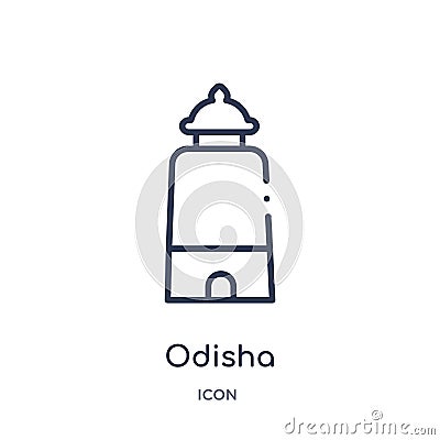 Linear odisha icon from India outline collection. Thin line odisha icon isolated on white background. odisha trendy illustration Vector Illustration