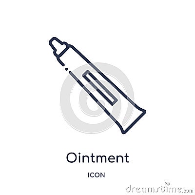 Linear ointment icon from Medical outline collection. Thin line ointment icon isolated on white background. ointment trendy Vector Illustration