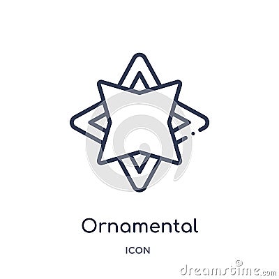 Linear ornamental rotating polygonal icon from Geometry outline collection. Thin line ornamental rotating polygonal icon isolated Vector Illustration