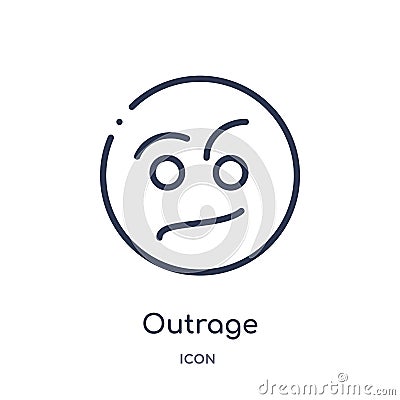 Linear outrage icon from Buildings outline collection. Thin line outrage icon isolated on white background. outrage trendy Vector Illustration