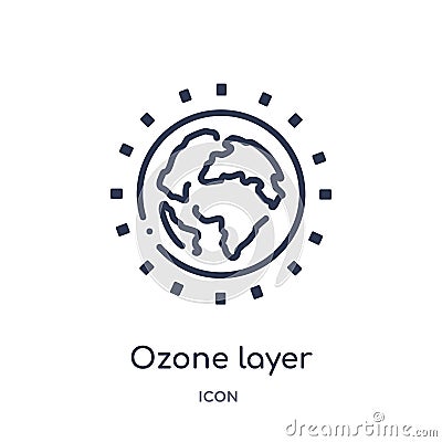 Linear ozone layer icon from Ecology outline collection. Thin line ozone layer vector isolated on white background. ozone layer Vector Illustration