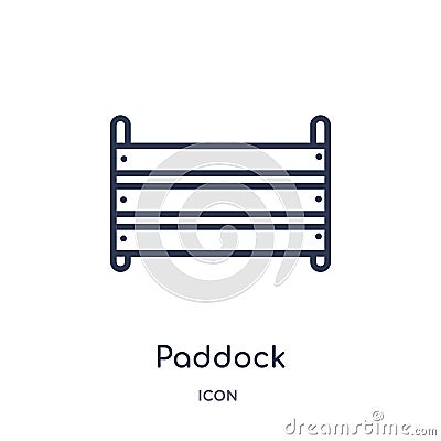 Linear paddock icon from Desert outline collection. Thin line paddock vector isolated on white background. paddock trendy Vector Illustration