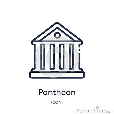 Linear pantheon icon from History outline collection. Thin line pantheon icon isolated on white background. pantheon trendy Vector Illustration