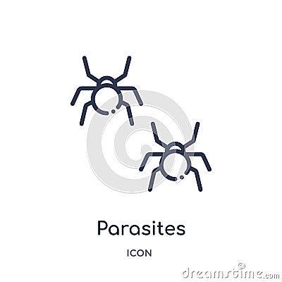 Linear parasites icon from Education outline collection. Thin line parasites icon isolated on white background. parasites trendy Vector Illustration