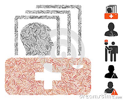 Linear Patient Catalog Icon Vector Collage Stock Photo