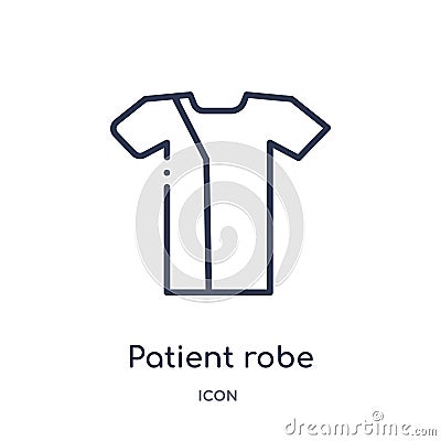 Linear patient robe icon from Health and medical outline collection. Thin line patient robe icon isolated on white background. Vector Illustration