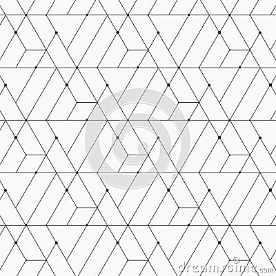 Linear pattern with crossing thin poly lines, polygons and dotted. Abstract geometric texture. Vector Illustration