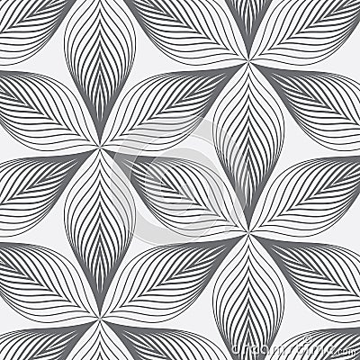 Linear pattern, repeating abstract leaves Stock Photo
