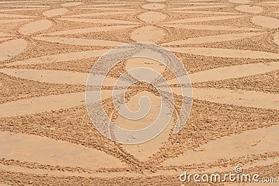 Linear pattern on sand Stock Photo