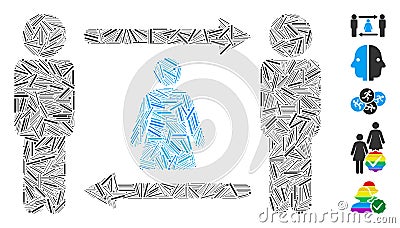 Linear Persons Woman Exchange Icon Vector Mosaic Stock Photo