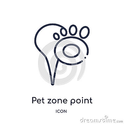 Linear pet zone point icon from Maps and locations outline collection. Thin line pet zone point icon isolated on white background Vector Illustration