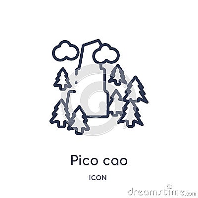 Linear pico cao icon from Culture outline collection. Thin line pico cao vector isolated on white background. pico cao trendy Vector Illustration