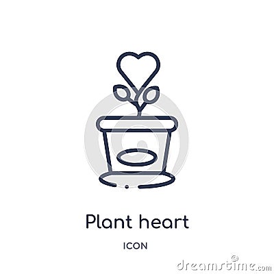 Linear plant heart icon from Charity outline collection. Thin line plant heart vector isolated on white background. plant heart Vector Illustration