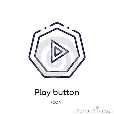 Linear play button icon from Arrows outline collection. Thin line play button vector isolated on white background. play button Vector Illustration