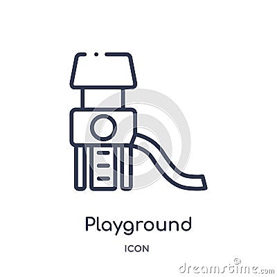 Linear playground icon from Entertainment and arcade outline collection. Thin line playground vector isolated on white background Vector Illustration