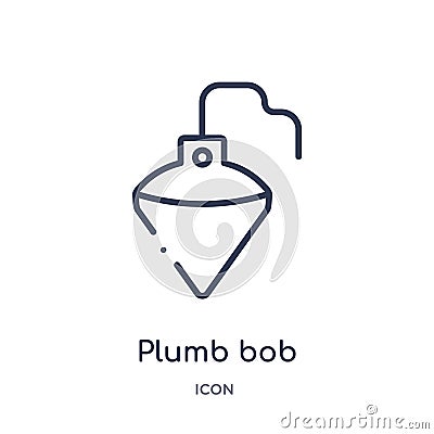 Linear plumb bob icon from Construction tools outline collection. Thin line plumb bob vector isolated on white background. plumb Vector Illustration