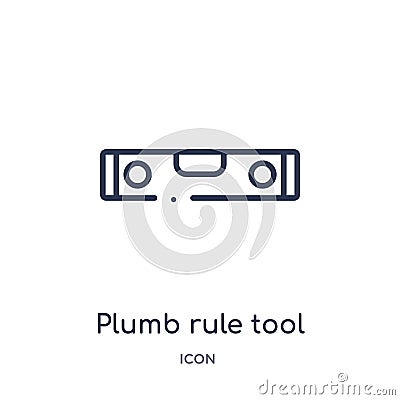 Linear plumb rule tool icon from Construction tools outline collection. Thin line plumb rule tool vector isolated on white Vector Illustration