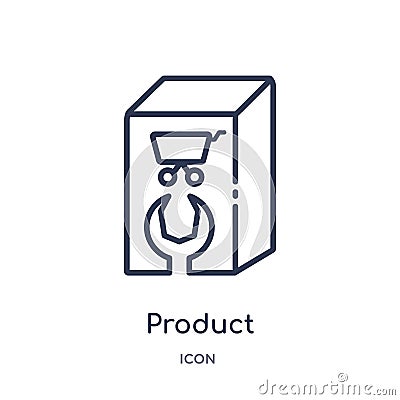 Linear product icon from Miscellaneous outline collection. Thin line product icon isolated on white background. product trendy Vector Illustration