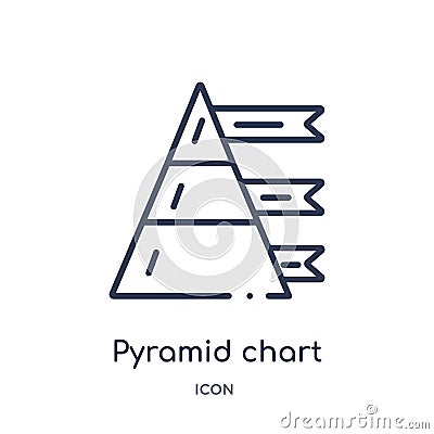 Linear pyramid chart icon from Analytics outline collection. Thin line pyramid chart vector isolated on white background. pyramid Vector Illustration