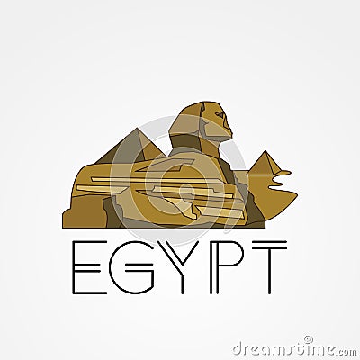 Linear Pyramid and Sphinx The symbols of Cairo. Welcome to Egypt concept. Vector Illustration