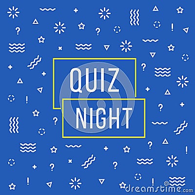 Linear quiz night color banner Vector Illustration