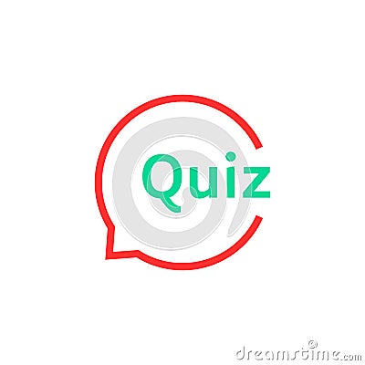 Linear quiz speech bubble Vector Illustration