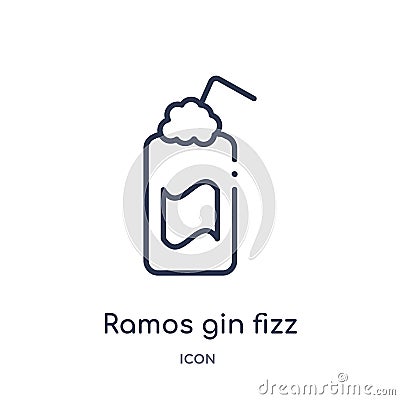 Linear ramos gin fizz icon from Drinks outline collection. Thin line ramos gin fizz vector isolated on white background. ramos gin Vector Illustration