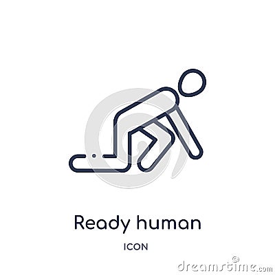 Linear ready human icon from Feelings outline collection. Thin line ready human vector isolated on white background. ready human Vector Illustration