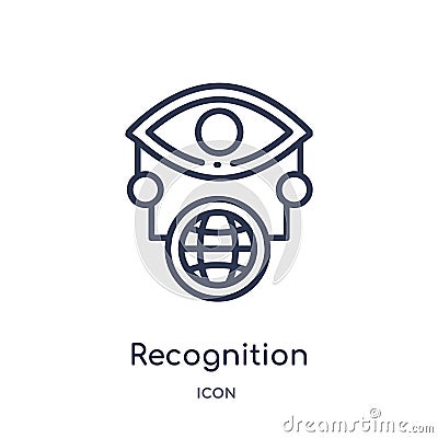 Linear recognition icon from Artificial intellegence and future technology outline collection. Thin line recognition vector Vector Illustration