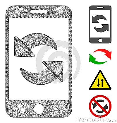 Linear Refresh Smartphone Vector Mesh Vector Illustration