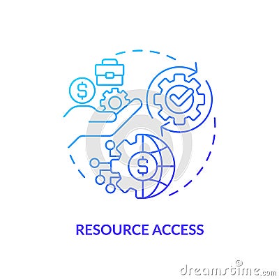 Linear resource access icon FDI concept Vector Illustration