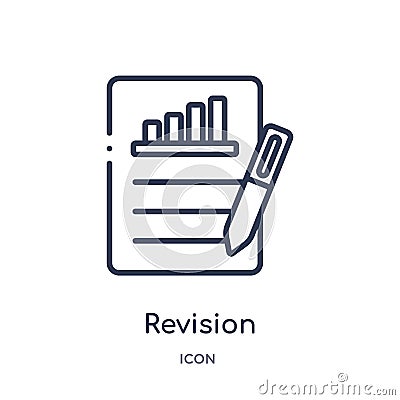 Linear revision icon from Business and finance outline collection. Thin line revision icon isolated on white background. revision Vector Illustration