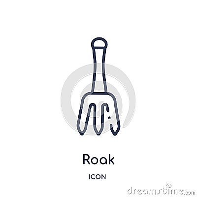 Linear roak icon from Agriculture farming and gardening outline collection. Thin line roak vector isolated on white background. Vector Illustration