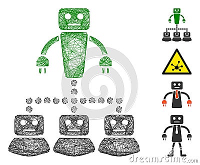 Linear Robot Manager Vector Mesh Vector Illustration